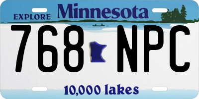 MN license plate 768NPC