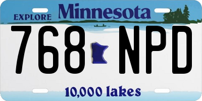 MN license plate 768NPD