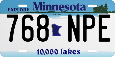 MN license plate 768NPE