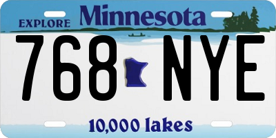 MN license plate 768NYE