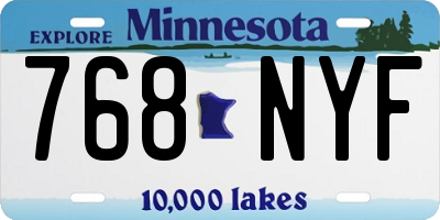 MN license plate 768NYF