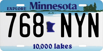 MN license plate 768NYN