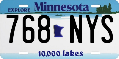 MN license plate 768NYS