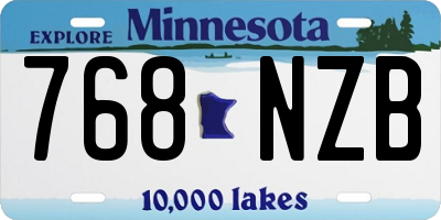 MN license plate 768NZB