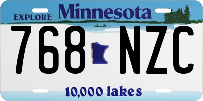 MN license plate 768NZC
