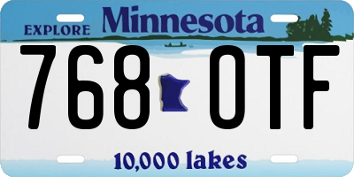 MN license plate 768OTF