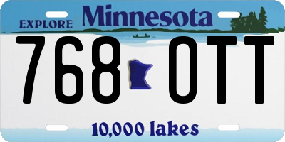 MN license plate 768OTT