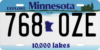 MN license plate 768OZE