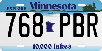 MN license plate 768PBR