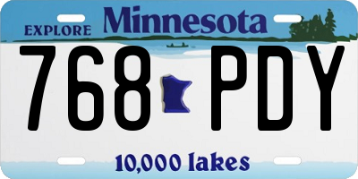 MN license plate 768PDY