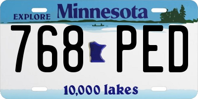 MN license plate 768PED