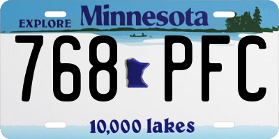 MN license plate 768PFC
