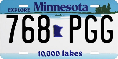 MN license plate 768PGG