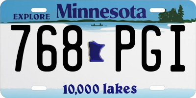 MN license plate 768PGI