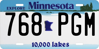 MN license plate 768PGM