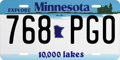 MN license plate 768PGO