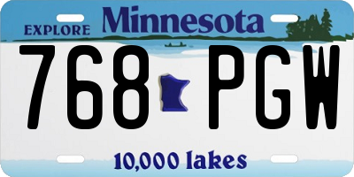 MN license plate 768PGW