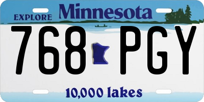 MN license plate 768PGY