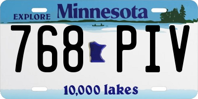 MN license plate 768PIV