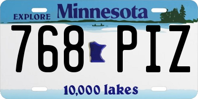 MN license plate 768PIZ
