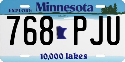 MN license plate 768PJU