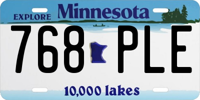 MN license plate 768PLE