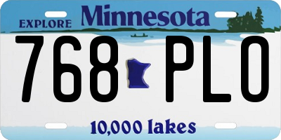 MN license plate 768PLO