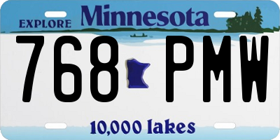 MN license plate 768PMW