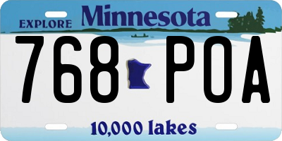MN license plate 768POA