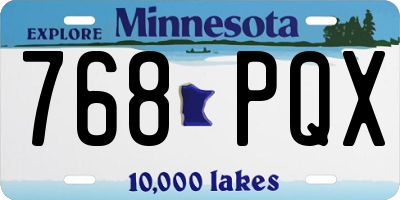 MN license plate 768PQX