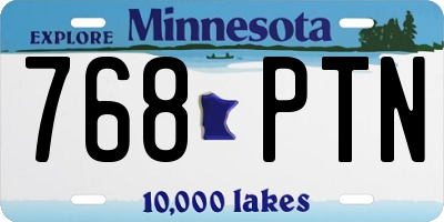 MN license plate 768PTN