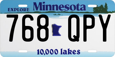 MN license plate 768QPY