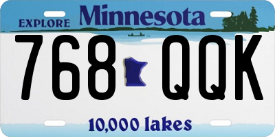 MN license plate 768QQK