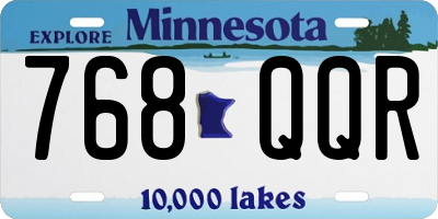 MN license plate 768QQR