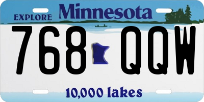 MN license plate 768QQW