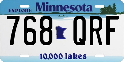 MN license plate 768QRF