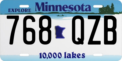 MN license plate 768QZB