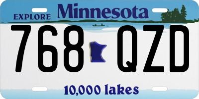MN license plate 768QZD