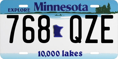 MN license plate 768QZE