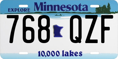 MN license plate 768QZF
