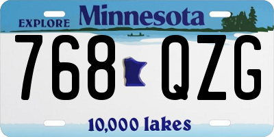MN license plate 768QZG