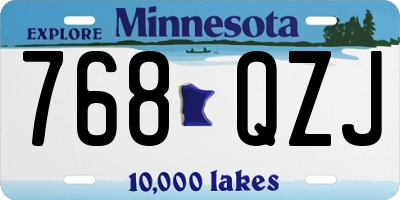 MN license plate 768QZJ