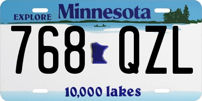 MN license plate 768QZL