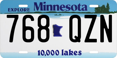MN license plate 768QZN