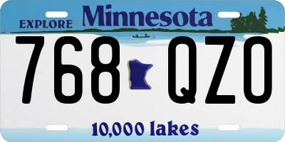 MN license plate 768QZO