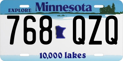 MN license plate 768QZQ