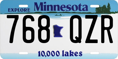 MN license plate 768QZR