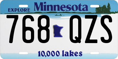 MN license plate 768QZS