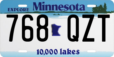 MN license plate 768QZT
