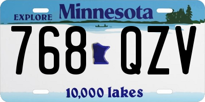 MN license plate 768QZV